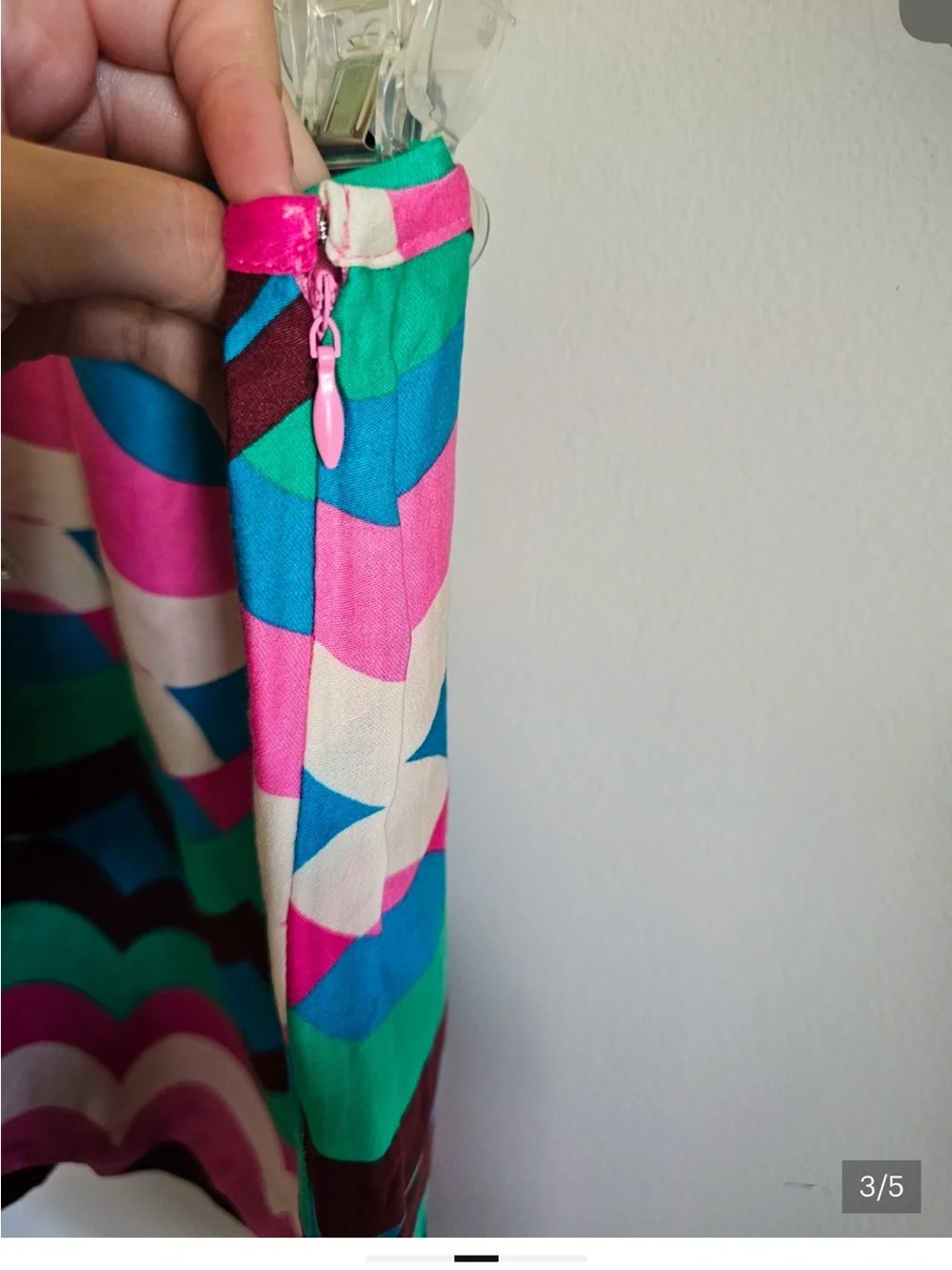 Olivaceous Multicolor Halter Wave-Print Top — Pink, Teal, Blue - Picture 2 of 3